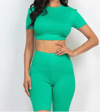 Load image into Gallery viewer, Crop Top Biker Set