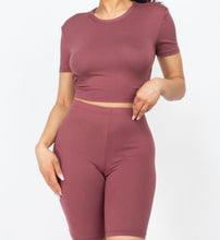 Load image into Gallery viewer, Crop Top Biker Set