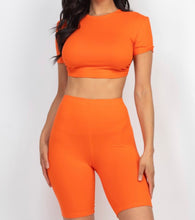 Load image into Gallery viewer, Crop Top Biker Set