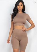 Load image into Gallery viewer, Crop Top Biker Set