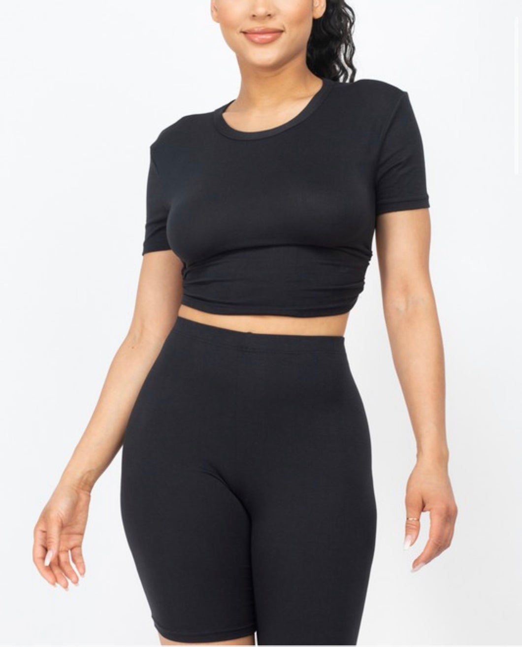 Crop Top Biker Set